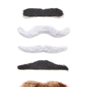 Selbstklebendes Schnurrbart-Set 6-teilig bunt