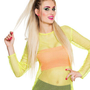 Damen T-Shirt 80er in Neongelb