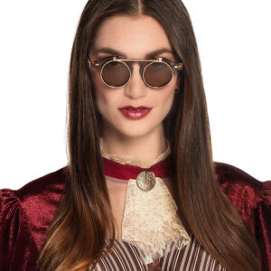 Retro Brille Vintage mit klappbaren Gläsern für Erwachsene braun-schwarz-gold