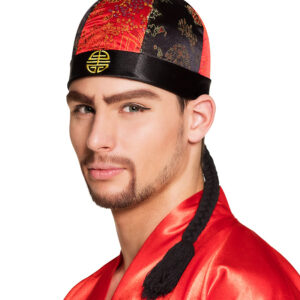 Chinesischer Hut mit Zöpfen