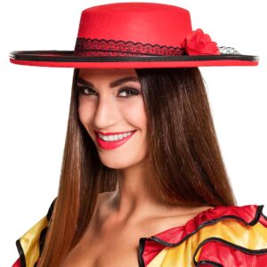 Damenhut spanische Tänzerin rot-schwarz