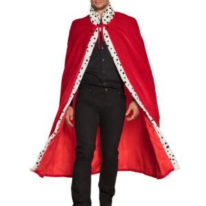Herrenkostüm Königs-Umhang rot-weiss 130cm