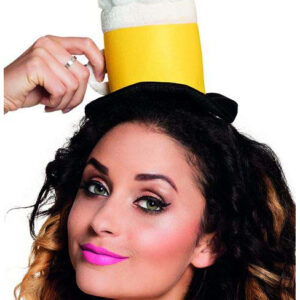 Lustiger Mini Hut Bierglas für Erwachsene schwarz-gelb-weiss