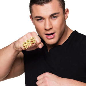 Gangster Hip Hop Dollar Ring für Erwachsene gold