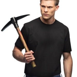 Halloween Accessoire Spitzhacke braun-schwarz 51