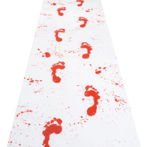 Blutiger Halloween-Läufer Teppich weiss-rot 450x60cm
