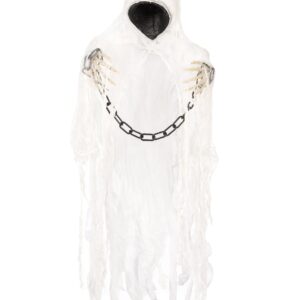 Gesichtsloser Geist Halloween-Deko weiss-schwarz 100cm