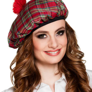 Barett Mütze für Damen Schottin bunt