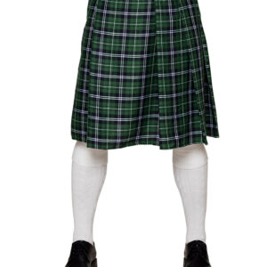 Schottischer Kilt Schottenrock für Herren grün-schwarz-weiss