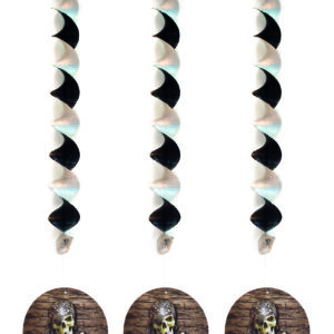 Pirat hängende Spiraldekoration 3 Stück bunt