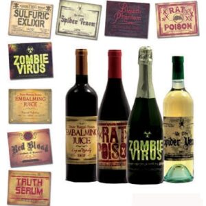 Flaschenaufkleber Halloween Etiketten 8 Stück Bunt 12