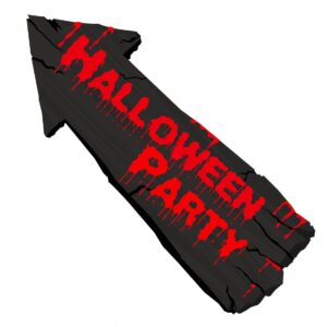 Halloween-Schild Wegweiser braun-orange-schwarz 57x17 cm