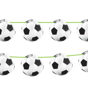 Fussball Wimpelkette Party-Deko Girlande schwarz-weiss 12mx22cm