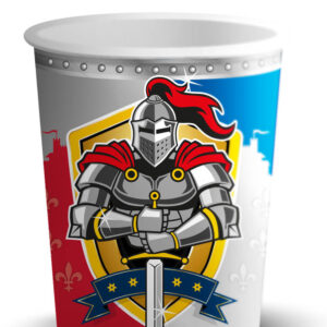 Pappbecher mit Ritter 8 Stück bunt