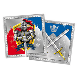 Partyservietten Rittermotiv Kindergeburtstag 20 Stück bunt 33x33cm