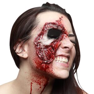 Falsche Wunde fehlendes Auge offene Haut Halloween-Makeup rot