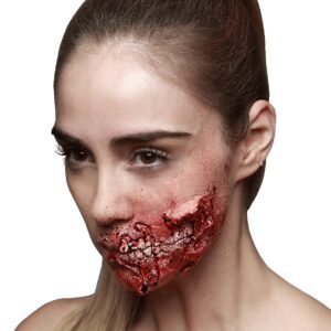 Zerfleischte Halloween-Wunde Latexapplikation rot 9x7cm