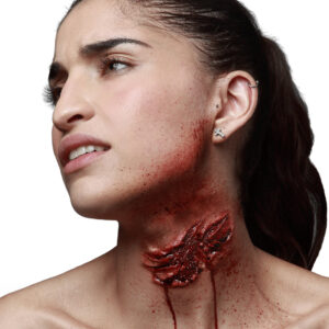 Zombie-Kratzspur Latexapplikation Halloween-Wunde rot 10