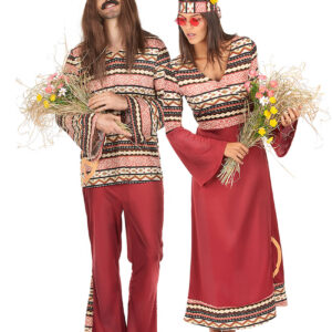 Hippie Paarkostüm-Set bunt
