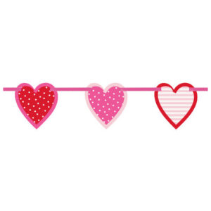 Valentinstag-Deko Herz-Girlande rot-rosa 196cm