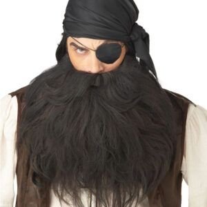 Piraten Vollbart Set schwarz