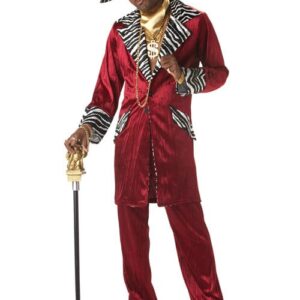 Pimp Daddy Checker Kostüm rot-weiss-schwarz