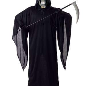 Skelett-Sensenmann Halloween-Kostüm schwarz-weiss