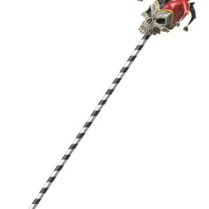 Harlekin Narren-Stab für Erwachsene (102cm) schwarz-weiss