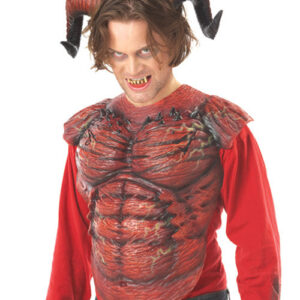 Gebogene Teufelshörner Dämonen-Hörner rot