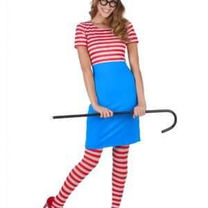 Lustiges Weltenbummler Damenkostüm rot-weiß-blau