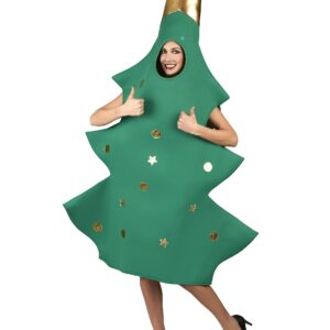 Tannenbaum-Kostüm Unisex-Weihnachtskostüm grün-gold