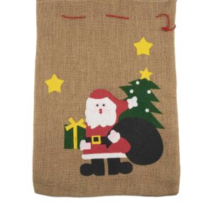 Weihnachtsmann Jute-Sack Weihnachtstasche beige 50x35cm