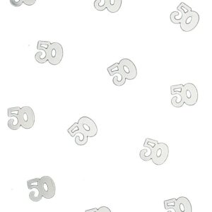 Geburtstags Tischdekoration Konfetti Zahl 50 silber 10g