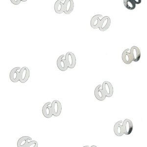 Geburtstags Tischdekoration Konfetti Zahl 60 silber 10g