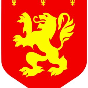 Raum Dekoration Mittelalter Wappen rot-gelb