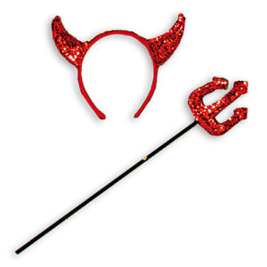 Teufel Pailletten-Accessoire-Set rot-schwarz