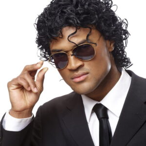 Wet Look Perücke schwarz