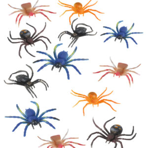 Eklige bunte Mini Spinnen 12St.