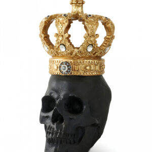 Schwarzer Totenschädel mit Königskrone 30cm