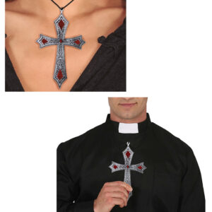 Silbernes Gothic Kreuz Kostümkette