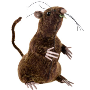 Stehende Ratte mit Kunstfell 11cm