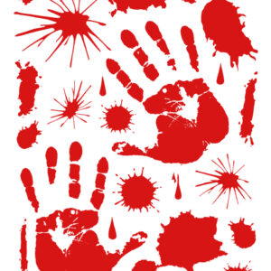 Blutige Handabdrücke & Splatter Fensterfolie