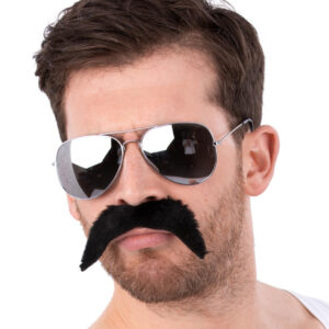 Ikonische 80s Pilotenbrille & Bart