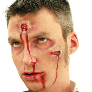 Einschüsse Latexapplikation haut-rot