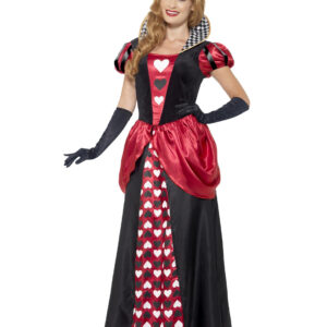 Herzkönigin Damenkostüm Märchen schwarz-rot-weiss
