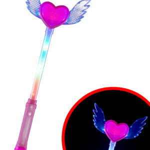 Leuchtender Zauberstab mit Herz Accessoire bunt 46