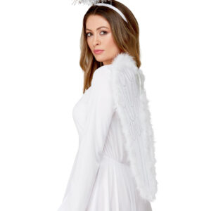 Engel Kostüm-Set Flügel und Heiligenschein weiss 53x50cm