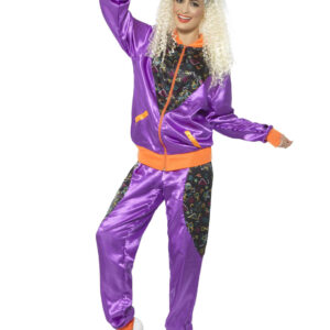 Retro Jogging-Damenkostüm lila