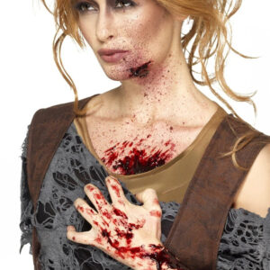 Wundschorf Make-up für Halloween rot