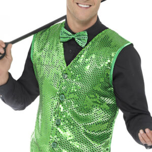 Glitzernde Paillettenweste für Herren Discojacke grün